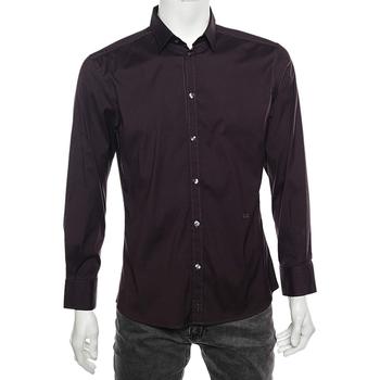 推荐D&G Dark Burgundy Cotton Button Front Brad Shirt M商品
