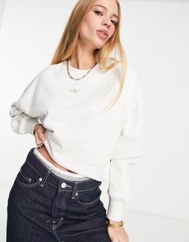 Calvin Klein | Calvin Klein Jeans monogram oversized sweatshirt in ivory商品图片,额外9.5折, 额外九五折