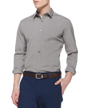 Theory | Zach PS Solid Long-Sleeve Shirt, Gray商品图片,3.7折