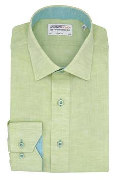 Lorenzo Uomo是什么牌子, Lorenzo Uomo | Trim Fit Solid Cotton & Linen Dress Shirt商品图片 3.9折