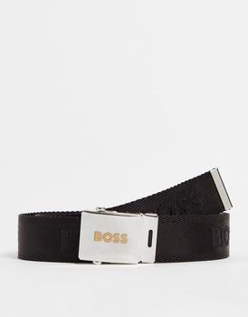 Hugo Boss | BOSS Black Boss Icon woven belt in black商品图片,7.4折×额外9.5折, 额外九五折