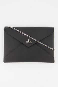 Womens Vivienne Westwood Black Vegan Paglia Clutch with Chain product img