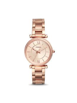 Fossil | Carlie ES4301 Elegant Japanese Movement Fashionable Three-Hand Rose Gold-Tone Stainless Steel Watch商品图片,