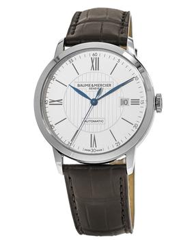 推荐Baume & Mercier Classima Automatic Silver Dial Brown Leather Strap Men's Watch 10214商品