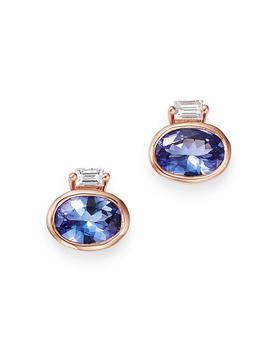 商品Bloomingdale's | Tanzanite & Diamond-Accent Stud Earrings in 14K Rose Gold - 100% Exclusive,商家Bloomingdale's,价格¥4896图片