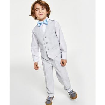 商品Nautica | Little Boys 4-Pc. Tinted Windowpane Vest Set,商家Macy's,价格¥457图片