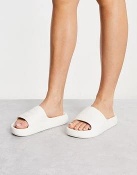 推荐adidas Originals Adilette Ayoon sliders in off white商品