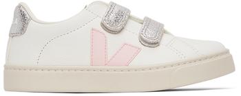 Veja | Kids White & Silver Leather Esplar Sneakers商品图片,8.1折