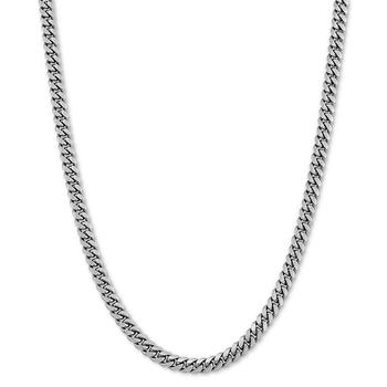 推荐Cuban Link 24" Chain Necklace in Sterling Silver商品