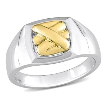 Mimi & Max | Crossover Motif Two-Tone Signet Ring 14k White Yellow Gold,商家Premium Outlets,价格¥12815