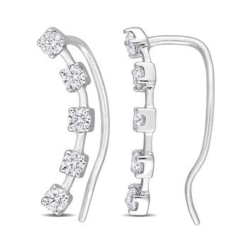 商品Macy's | Moissanite Curved Crawler Charm Earrings 5/8 ct. t.w in 10K White Gold,商家Macy's,价格¥3832图片