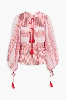 ANTIK BATIK | Amelie tasseled printed cotton-voile top,商家THE OUTNET US,价格¥369