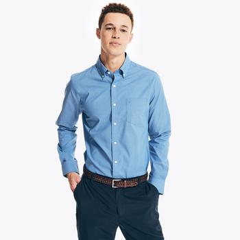 product Nautica Mens Wrinkle-Resistant Wear To Work Poplin Shirt image