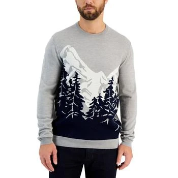 Club Room | Men's Merino Knit Mountain Long Sleeve Crewneck Sweater, Created for Macy's 3.9折