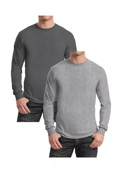 推荐Men's Egyptian Cotton-Blend Long Sleeve Crew Neck Tee (2 Pack)商品