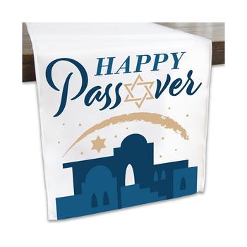 商品Happy Passover - Pesach Jewish Holiday Party Dining Tabletop Decor - Cloth Table Runner - 13 x 70 inches图片