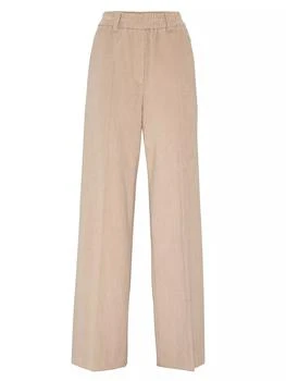 Brunello Cucinelli | Comfort Cotton Corduroy Pyjama Style Trousers With Monili 