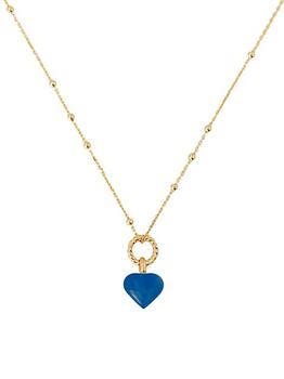 Missoma | Peace & Love 18K-Yellow-Gold Vermeil & Quartz Heart Pendant Necklace商品图片,