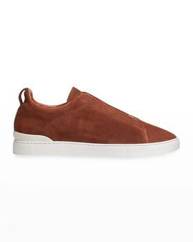 zegna鞋, Zegna | Men's Triple Stitch Suede Low-Top Sneakers商品图片 