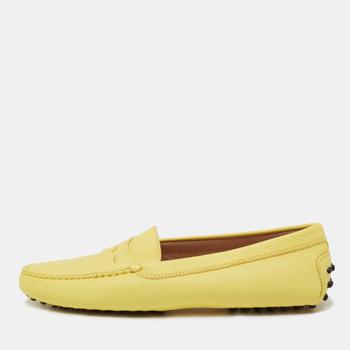 Tod's | Tod's Yellow Leather Gommini Slip On Loafers Size 39商品图片,7折, 满1件减$100, 满减