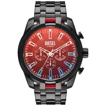 diesel手表是什么牌子, Diesel | Men's Chronograph Split Black-Tone Stainless Steel Bracelet Watch 51mm商品图片 