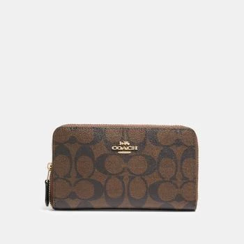 Coach | Coach Outlet Medium Id Zip Wallet In Signature Canvas,商家Premium Outlets,价格¥608
