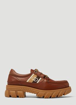 Gucci | Jacquard GG Stripe Deck Shoes in Brown商品图片,