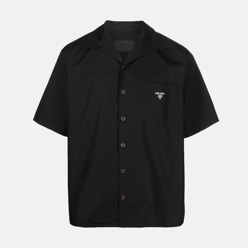 Prada | PRADA 男士黑色府绸衬衫 UCS410-1LZC-F0002商品图片,独家减免邮费