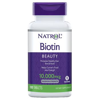 商品Biotin Maximum Strength 10,000 mcg Dietary Supplement Tablets,商家Walgreens,价格¥88图片