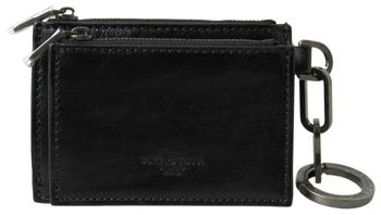 Dolce & Gabbana  Leather Zip Logo Keyring Coin Purse Men's Wallet