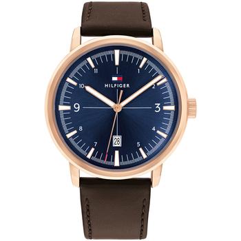 tommy hilfiger手表是什么牌子, Tommy Hilfiger | Men's Brown Leather Strap Watch 44mm商品图片 8折×额外8.5折, 额外八五折