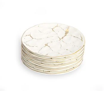 Classic Touch Decor | Set of 6 Dessert Plates With Gold Design,商家Premium Outlets,价格¥522