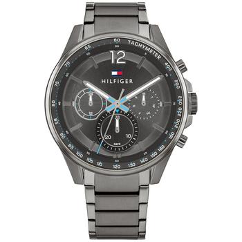 tommy hilfiger手表多少钱, Tommy Hilfiger | Men's Gray-Tone Stainless Steel Bracelet Watch 44mm商品图片 8折×额外8.5折, 额外八五折