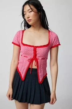 Urban Outfitters | UO Gabriella Babydoll Flyaway Sweater,商家Urban Outfitters,价格¥192