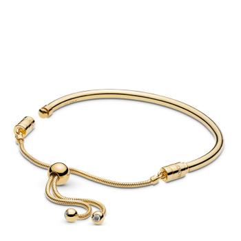 潘多拉耳钉, PANDORA | PANDORA 潘多拉 金色MOMENTS PANDORA SHINE 滑动手镯 567953CZ-2商品图片 独家减免邮费