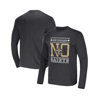 Fanatics | Men's NFL x Darius Rucker Collection by Heathered Charcoal New Orleans Saints Long Sleeve T-shirt商品图片,