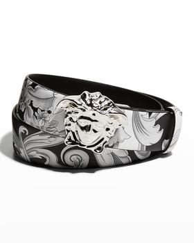 Versace | Men's Reversible Medusa Head Buckle Leather Belt商品图片,6.8折