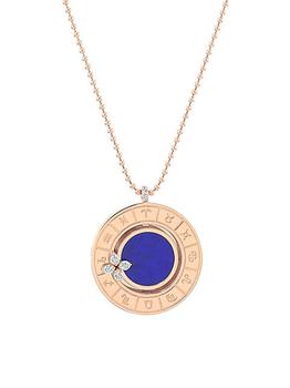 商品Love In Verona 18K Rose Gold & Blue Lapis Zodiac Medallion Necklace图片