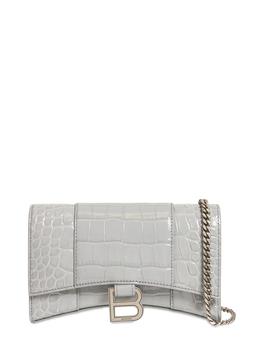 巴黎世家沙漏包价格, Balenciaga | Hourglass Embossed Leather Chain Wallet商品图片 