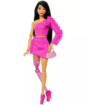 Barbie | Deluxe Style 2 Doll in Pink Barbiecore Top and Skirt Set, Black Hair & Prosthetic Leg,商家Macy's,价格¥111