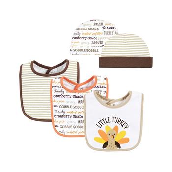 Hudson | Baby Boys and Girls Thanksgiving Bib and Caps, 5 Piece Set商品图片,