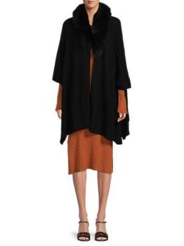 推荐​Cashmere Blend Fox Fur Shawl商品