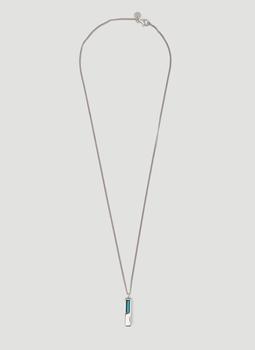 商品Cube Pendant Turquoise Necklace in Silver图片