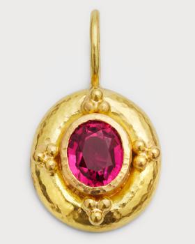 商品Elizabeth Locke | 19K Yellow Gold Oval Pink Tourmaline Pendant, 17x14mm,商家Neiman Marcus,价格¥17007图片