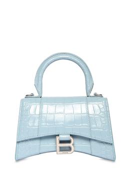 巴黎世家包双肩包, Balenciaga | Xs Hourglass Shiny Embossed Leather Bag商品图片 