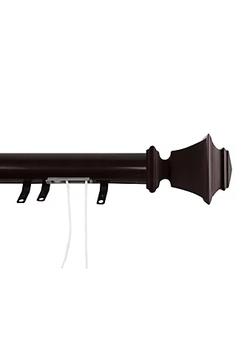 商品128.5" Cocoa Brown Decorative Adjustable Traverse Rod with Sliders图片