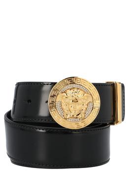 Versace | Versace Medusa Crystal Embellished Buckle Belt商品图片,8.8折