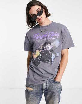 推荐Reclaimed Vintage inspired licensed Prince t-shirt in washed grey商品