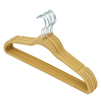 商品Home Basics | Home Basics Slip-Proof Snag-Free Ultra Slim Velvet Hanger with Rotating Steel Hook,  (Pack of 10), Camel,商家Premium Outlets,价格¥104图片