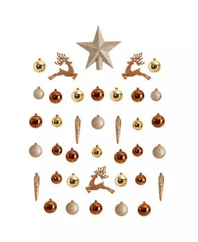 NEARLY NATURAL | Holiday Christmas 40 Piece Lux Shatterproof Ornament Set,商家Macy's,价格¥180